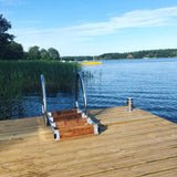 Rostfri badstege med åtta steg för hög brygga